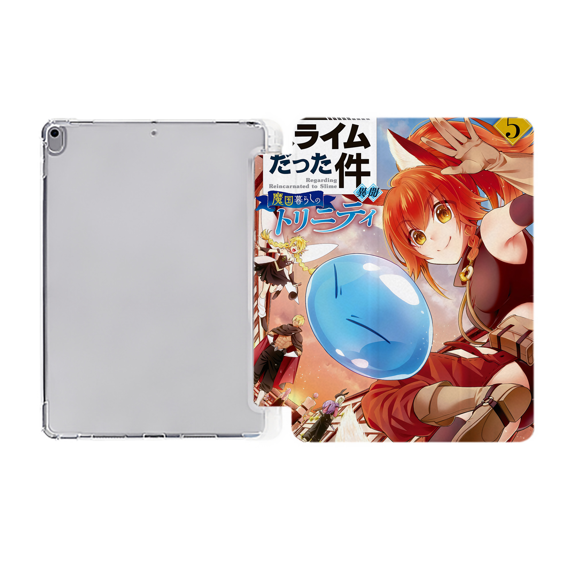 （画像用） 転スラ Regarding Reincarnated to Slime IPad ケース ペン収納付き 三つ折りスタンド PUレザー×シリコン 対応機種9.5/10.5/10.9インチ